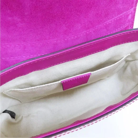 RARE Pink GUCCI Microguccissima Patent Leather Nice Messenger Shoulder Bag - Picture 5 of 10